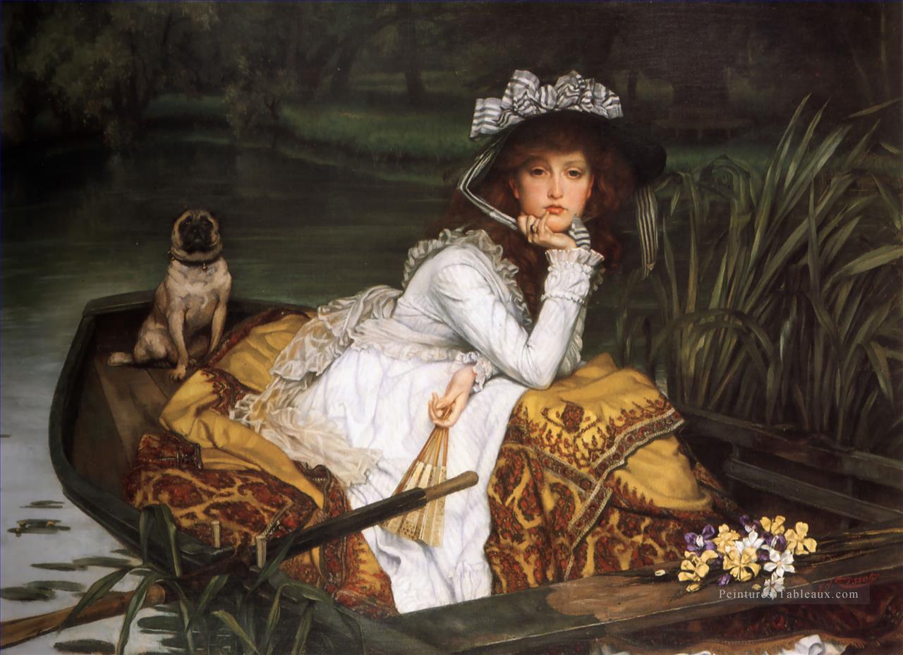 Jeune femme dans un bateau James Jacques Joseph Tissot Peintures à l'huile